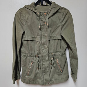 H&M Divided 100% Cotton Army Green Jacket Size 6